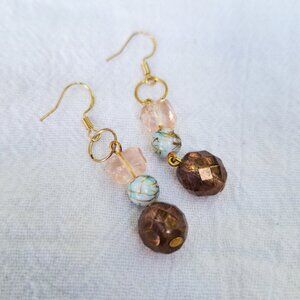 Coquette Dainty 19k Gold Plated Dangle Earrings Boho Jewelry Hippie Artsy Gifts